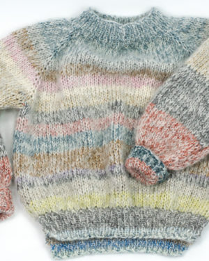 Børn Sweater Blød Fluffy Pastel Mohari Håndstrik