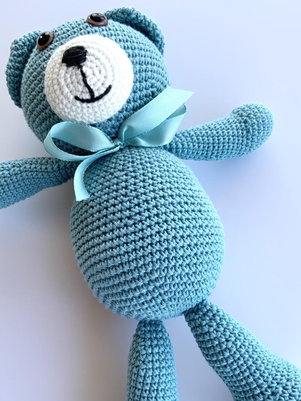 Legetøj Baby Bamse Stor Mørk Tyrkis Hæklet Bomuld