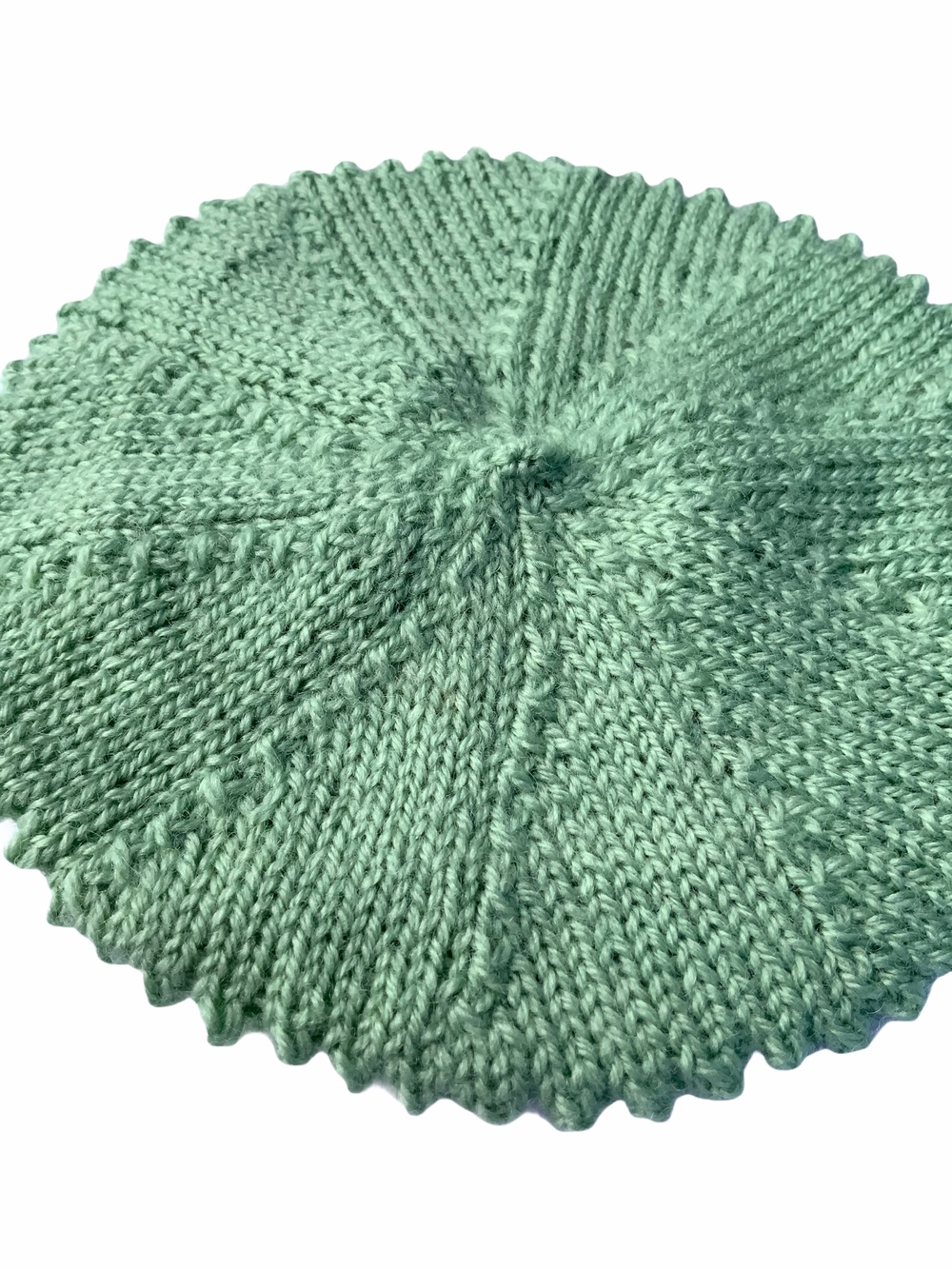 Baskerhue Børn 0 3 Blødt Merinould Pastel Grøn Håndstrikket 3