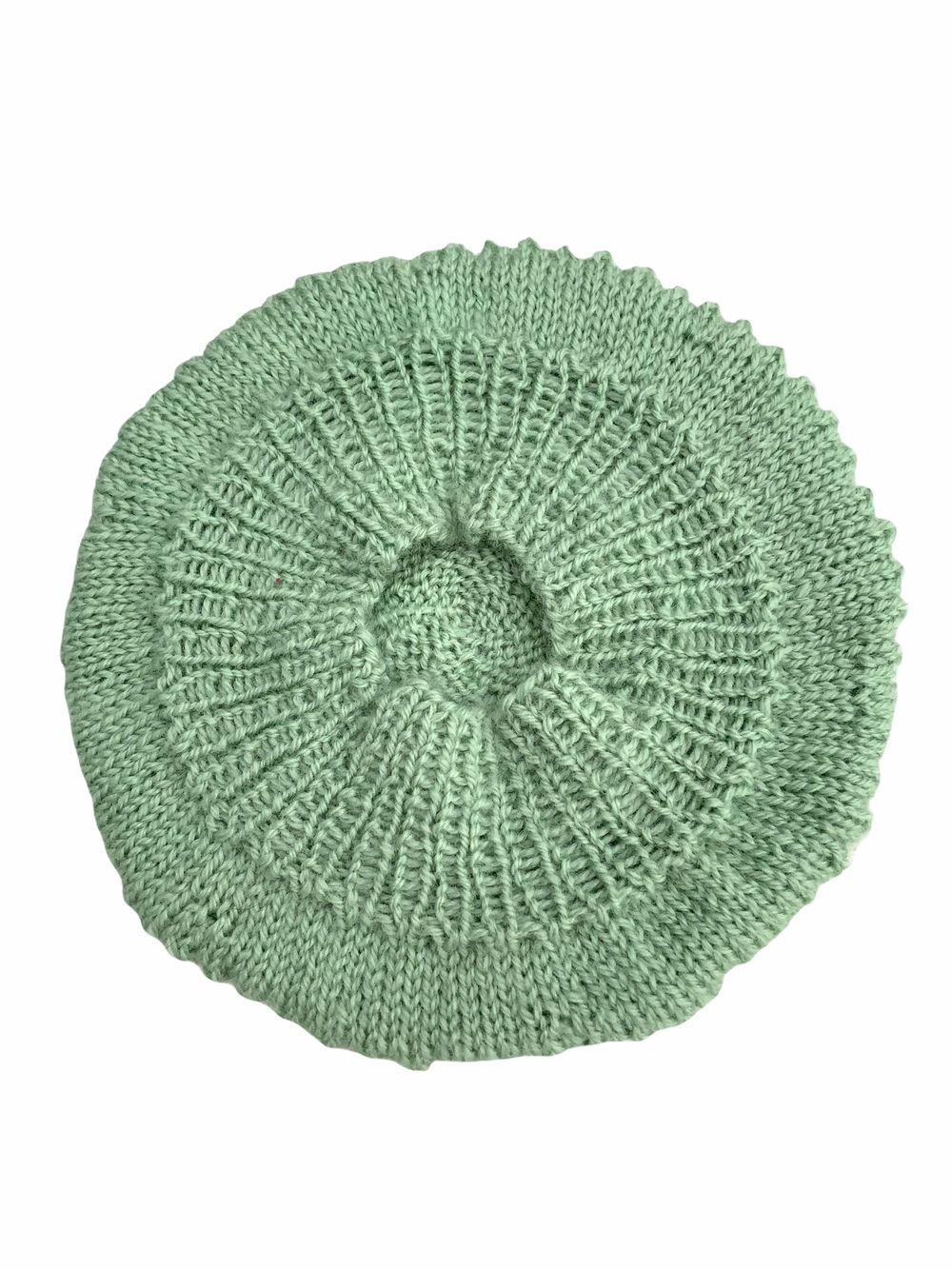 Baskerhue Børn 0 3 Blødt Merinould Pastel Grøn Håndstrikket 4