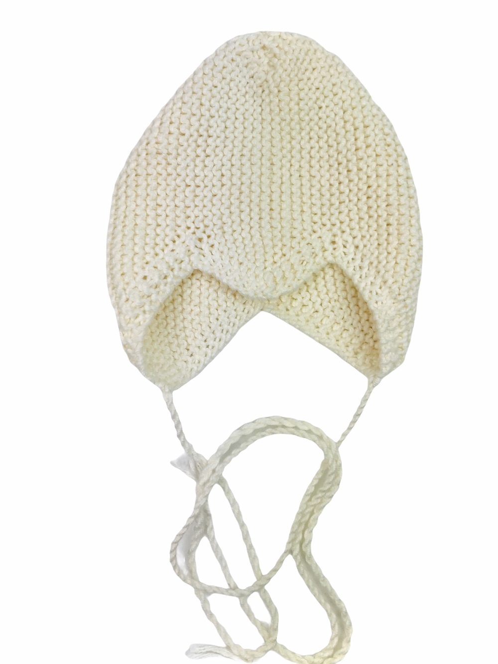 Børn 0 3 Baby Djævlehue Hjelmhue Offwhite Bomuld Håndstrikket Børn 0 3 Baby Djævlehue Hjelmhue Offwhite Bomuld Håndstrikket