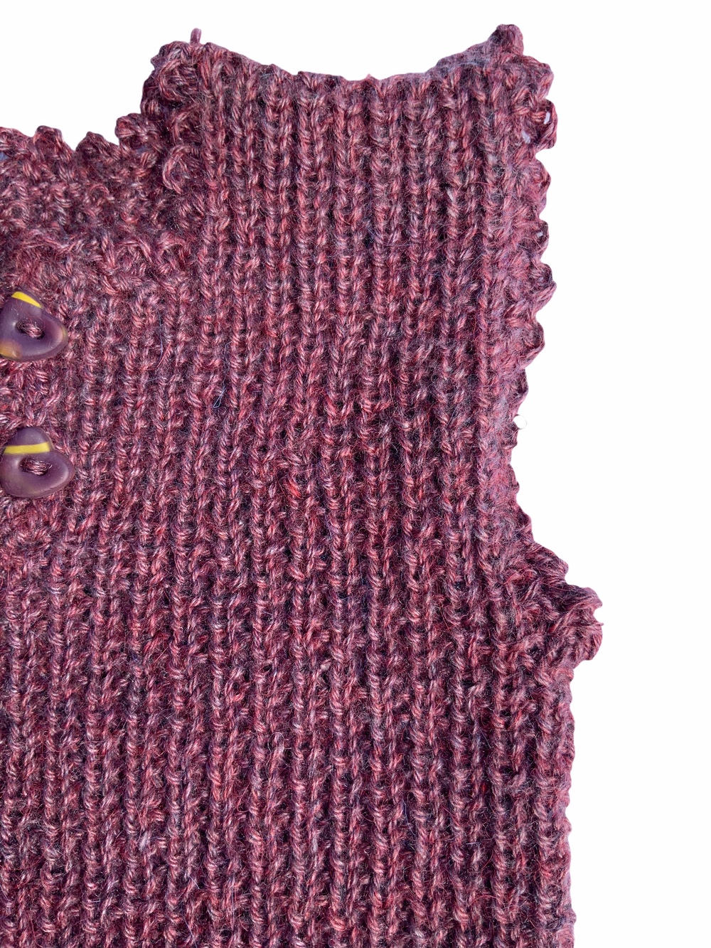 Børn 0 3 Baby Vest Håndstrikket Silke Alpaca Bordeaux 5