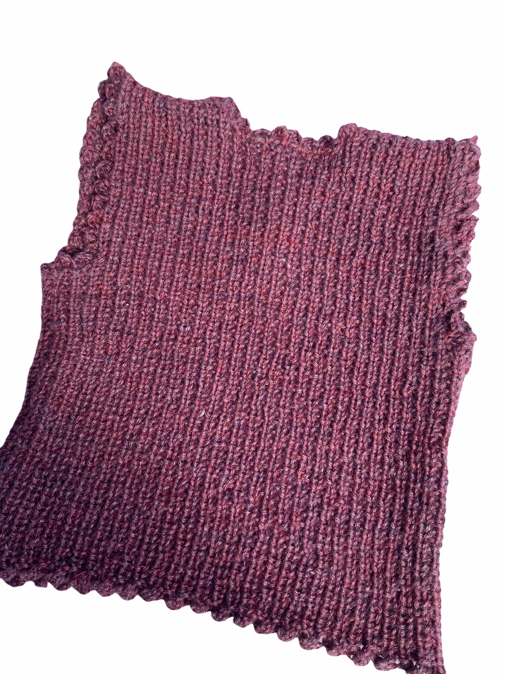 Børn 0 3 Baby Vest Håndstrikket Silke Alpaca Bordeaux 6