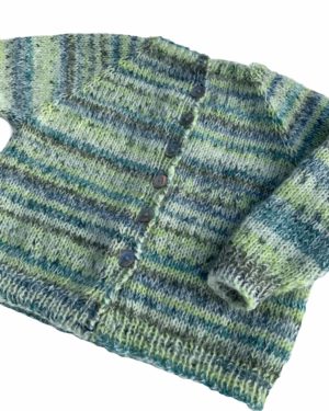 Børn Cardigan Sweater Fluffy Grøn Blå Håndstrikket Supersoft 5