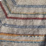 Børn Sweater Håndstrikket Supersoft Mørk Sand Med Strib