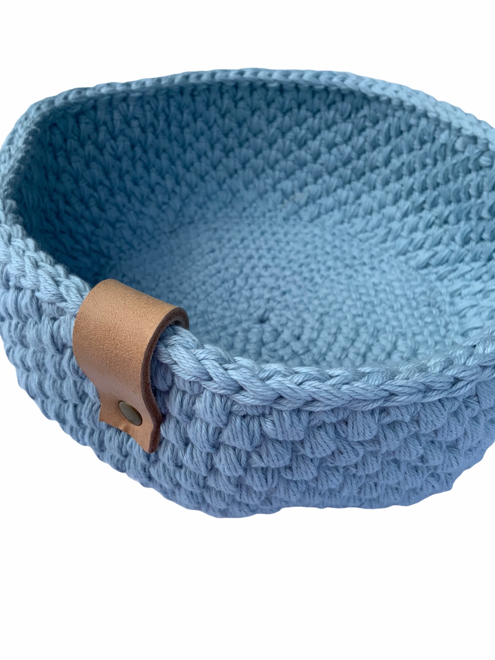 Bolig Brødkurv Hæklet Lyseblå 3 Bolig Brødkurv Hæklet Lyseblå 3