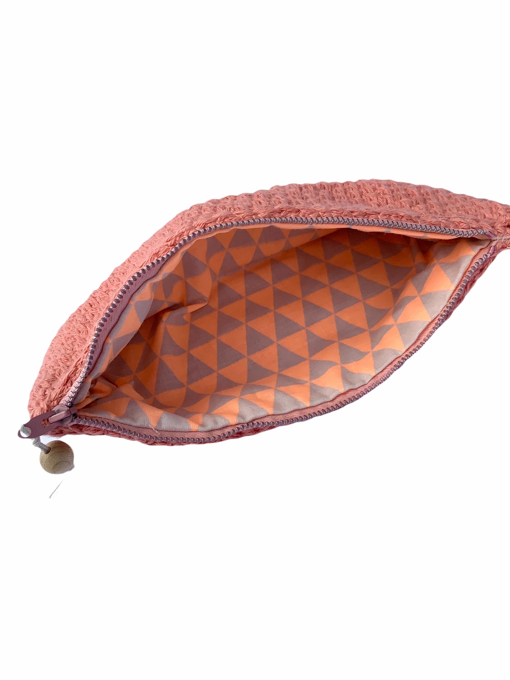 Strikketilbehør Opbevarring Lille Taske Laksefarvet Hæklet 2 Strikketilbehør Opbevarring Lille Taske Laksefarvet Hæklet 2