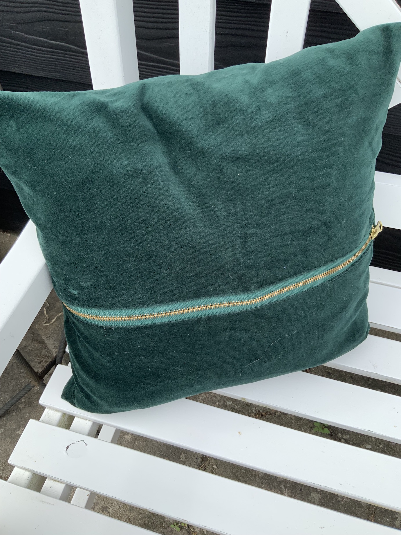 Bolig Tilbehør Puder Stof Flaskegrøn Velour 6j.peg